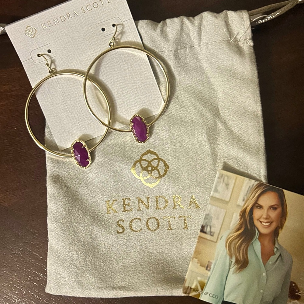 Kendra Scott Hoops Purple with gold